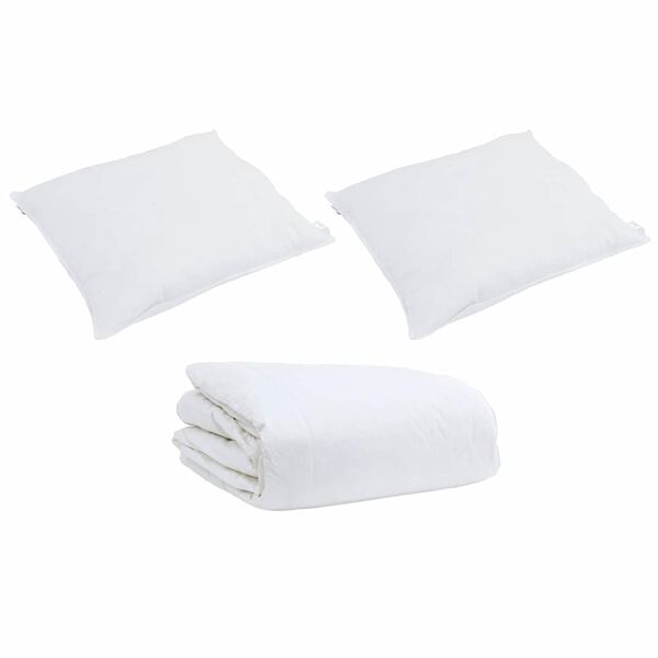 vidaXL Duvet Set with Pillow 3 pcs White Down Feather
