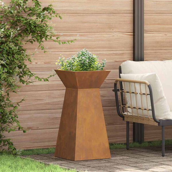 vidaXL Pillar Planter Silver 35 x 35 x 73 cm