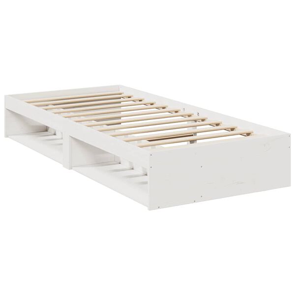 vidaXL Day Bed with Mattress White 90x200 cm Solid Wood Pine