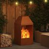 vidaXL Fire Pit Brown 50 x 50 x 100 cm Weathering Steel