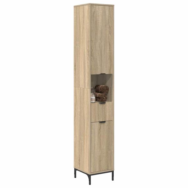 vidaXL Bathroom Cabinet with Drawer Sonoma Oak 31.5 x 33 x 190 cm