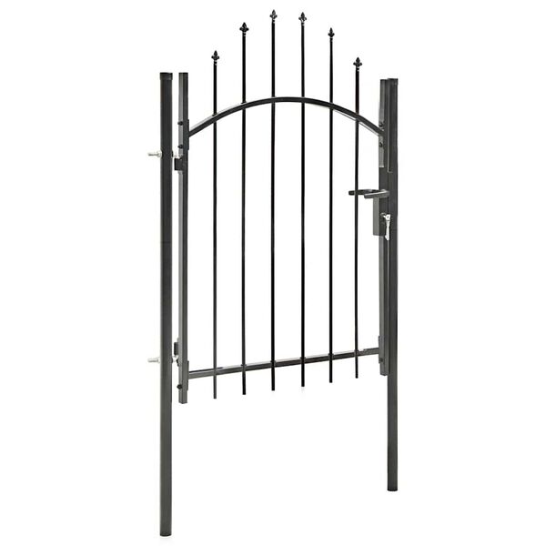 vidaXL Garden Gate Woerden Steel 1x1.25 m Black