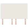 vidaXL LED Headboard with LED Strip Lights Manual Cream 144 cm Fabric