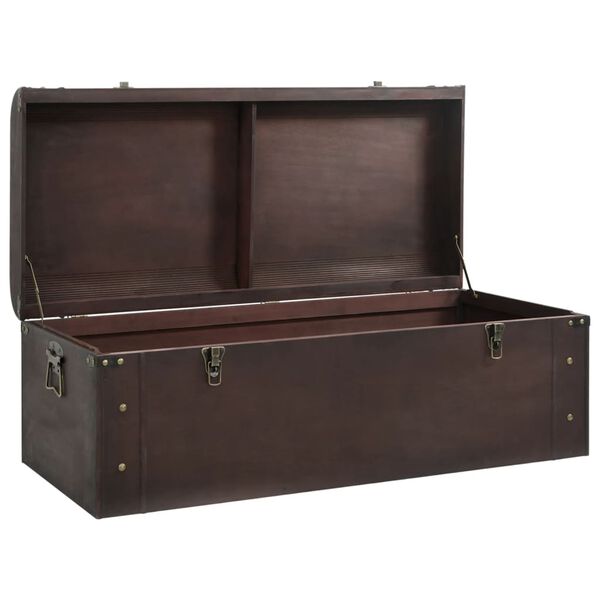 vidaXL Treasure Chest with Latches Dark Brown 110x50x39.5 cm Plywood