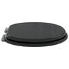 vidaXL Toilet Seat 2 pcs Black 44 x 38 cm MDF board