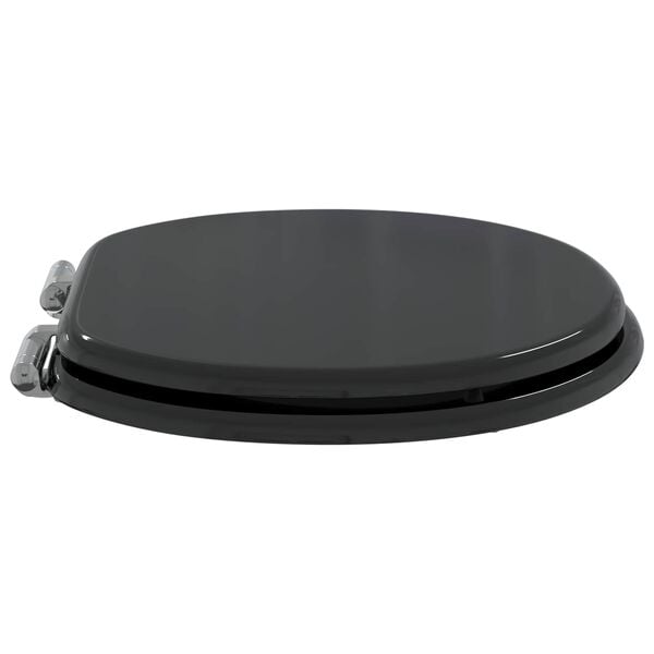 vidaXL Toilet Seat 2 pcs Black 44 x 38 cm MDF board