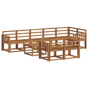 vidaXL Outdoor Sofa Set 9 pcs Natural Solid Acacia Wood
