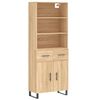 vidaXL Highboard Sonoma Oak 69.5x34x180 cm Engineered Wood