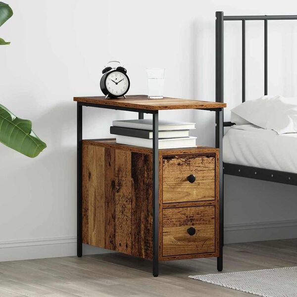 vidaXL Bedside Cabinet Old wood 30 x 60 x 60 cm Engineered wood