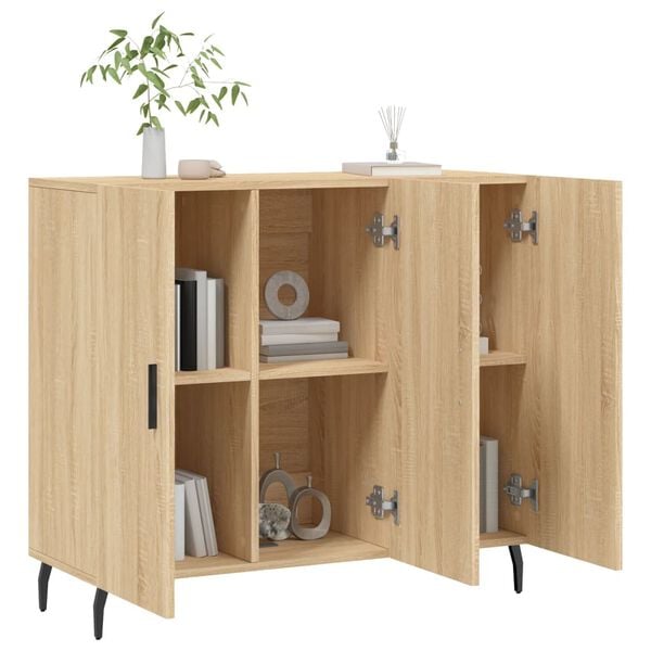 vidaXL Sideboard Sonoma Oak 90x34x80 cm Engineered Wood