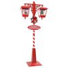 vidaXL Chirstmas Street Lamp with 2 Lanterns Red 40.5 x 80 x 188 cm
