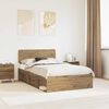 vidaXL Bed Frame Artisian Oak 135 x 190 cm Solid Pine Wood