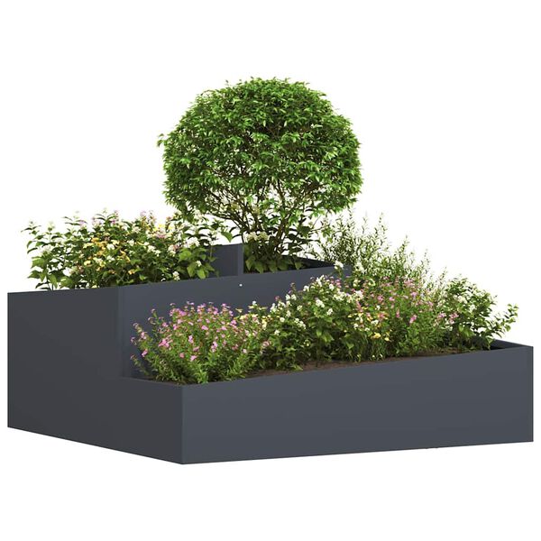 vidaXL Garden Planter Anthracite 100 x 100 x 50 cm Cold-rolled Steel