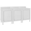 vidaXL Commercial Work Table Cabinet 180x60x96 cm Stainless Steel