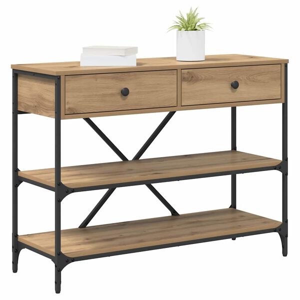 vidaXL Console Table with Drawer Brown 100 x 34.5 x 75 cm Wood