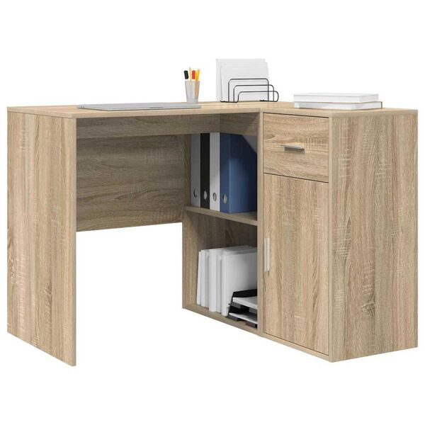 vidaXL Corner Desk with Drawer Sonoma Oak 102 x 88 x 75 cm