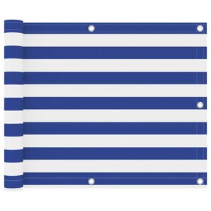 vidaXL Balcony Screen White and Blue 75x300 cm Oxford Fabric