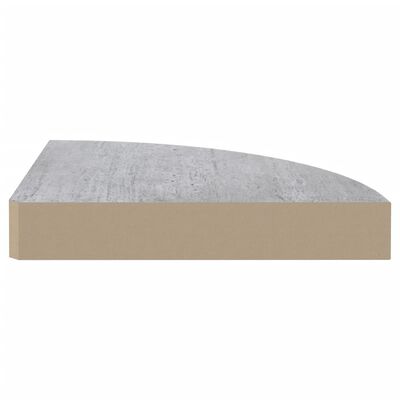 vidaXL Wall Corner Shelves 2 pcs Concrete Grey 35x35x3.8 cm MDF