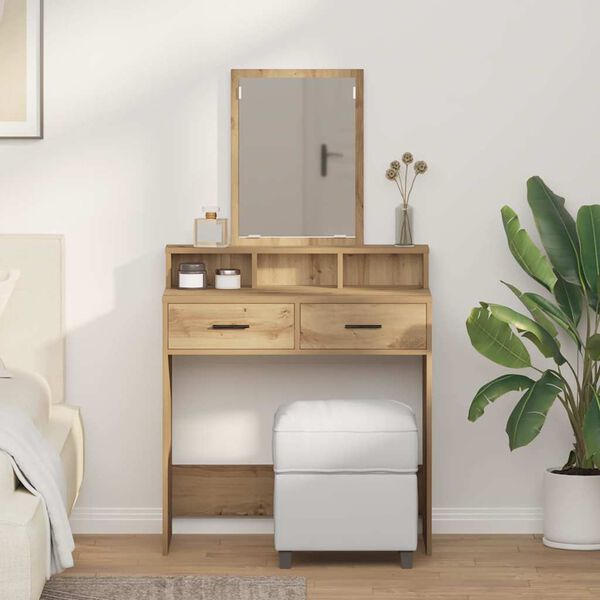 vidaXL Dressing Table Artisan Oak 79 x 41 x 140 cm Engineered Wood