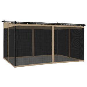 vidaXL Gazebo with Mesh Walls Taupe 4x3 m Steel