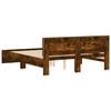 vidaXL Bed Frame with LED without Mattress Smoked Oak 160x200 cm