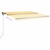 vidaXL Freestanding Manual Retractable Awning 450x350 cm Yellow/White