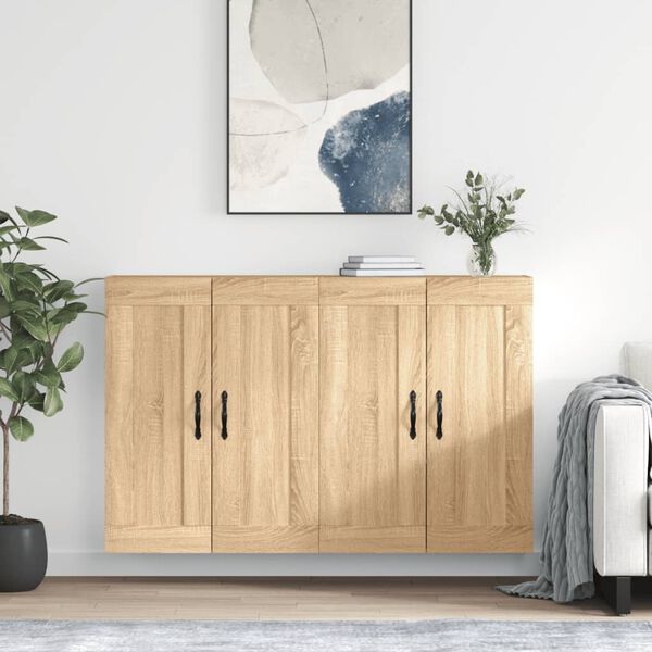 vidaXL Wall Mounted Cabinets 2 pcs Sonoma Oak Engineered Wood