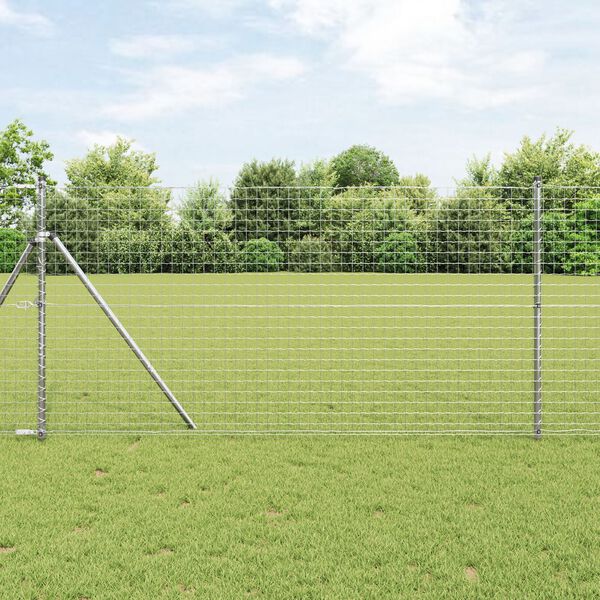 vidaXL Fence Post Other 52 pcs Grey 3.2 x 3.2 x 170 cm Steel