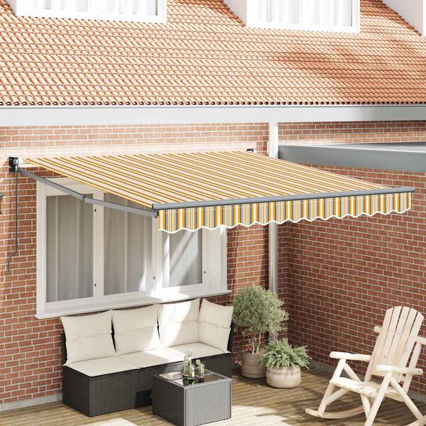vidaXL Awning Retractable Multicolour 3 x 2.5 m Polyester and metal