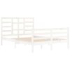 vidaXL Bed Frame without Mattress White Solid Wood 140x200 cm