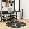vidaXL Shaggy Rug PAMPLONA High Pile Modern Black and Cream &Oslash; 100 cm