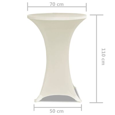 Standing Table Cover Ø70cm Cream Stretch 2 pcs