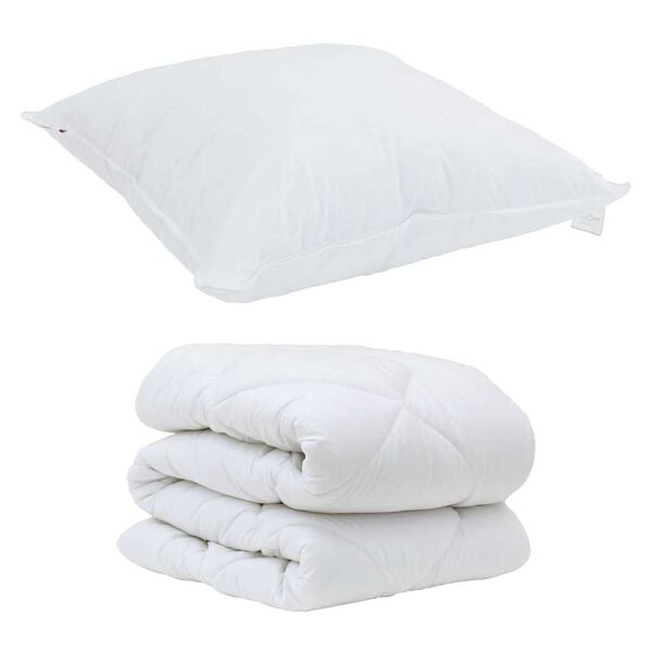 vidaXL Duvet with Pillow 2 pcs White Microfiber