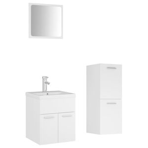 vidaXL Bathroom Furniture Set White Engineered Wood