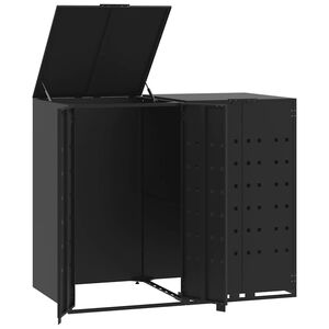 vidaXL Wheelie Bin Storage for 2 Bins Light Grey 136 x 77.5 x 121.5 cm