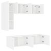 vidaXL 5 Piece TV Wall Units White Engineered Wood