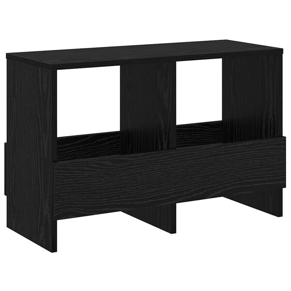 vidaXL Magazine Rack Black Oak 68.5 x 30 x 45 cm