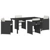 vidaXL Garden Dining Set 5 pcs Black Poly Rattan