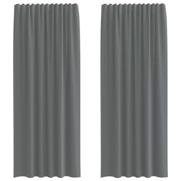 vidaXL Voile Curtains with Rod Pockets 2 pcs Dark Grey