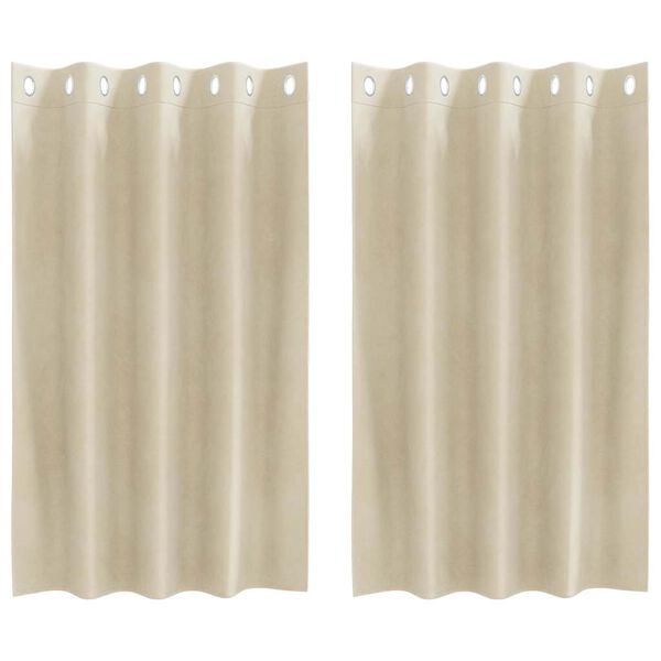 vidaXL Blackout Curtains 2 pcs Cream 140 x 140 cm Velvet