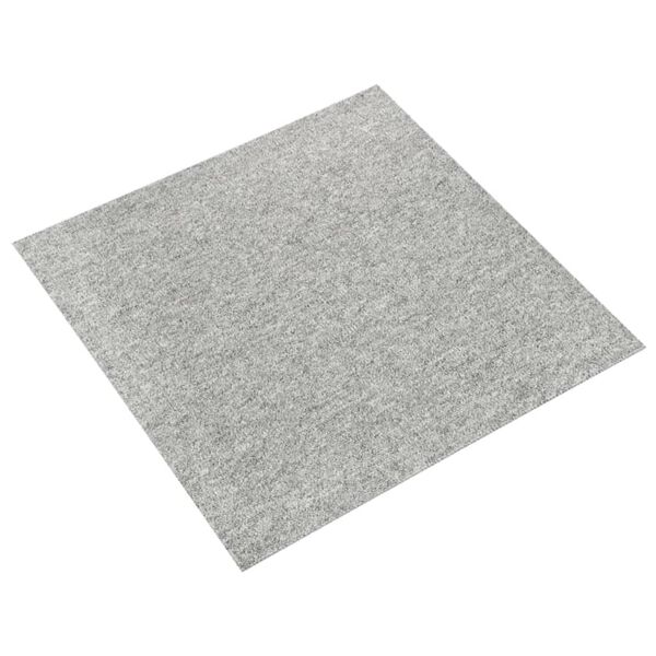 vidaXL Carpet Floor Tiles 20 pcs 5 m² 50x50 cm Light Grey