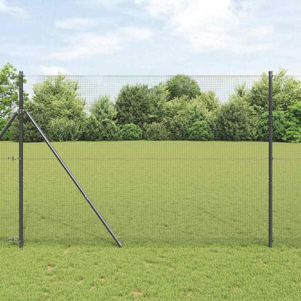 vidaXL Welded Wire Fence Grey 1.5 x 10 m Steel