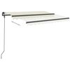 vidaXL Manual Retractable Awning with Posts 3x2.5 m Cream