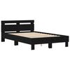 vidaXL Bed Frame with LED Black Oak 120 x 190 cm Engineered Wood