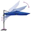 vidaXL Roma Parasol Blue 286 x 284 x 270 cm Aluminium and Polyester
