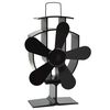 vidaXL Heat Powered Stove Fan 5 Blades Black