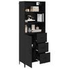 vidaXL Highboard Black Oak 69.5 x 34 x 180 cm Engineered Wood