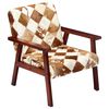 vidaXL Armchair White and Brown Real Goat Leather