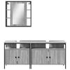 vidaXL 3 Piece Bathroom Cabinet Set Grey Sonoma Engineered Wood