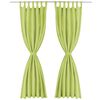 vidaXL Micro-Satin Curtains 2 pcs with Loops 140x245 cm Green